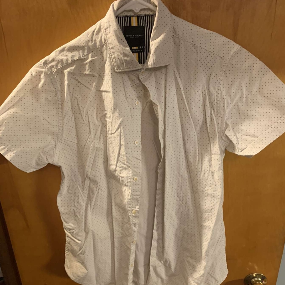 Denim & Flower XS White and Black Short Sleeve
